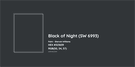 Sherwin Williams Black Of Night Sw 6993 Paint Color Codes Similar
