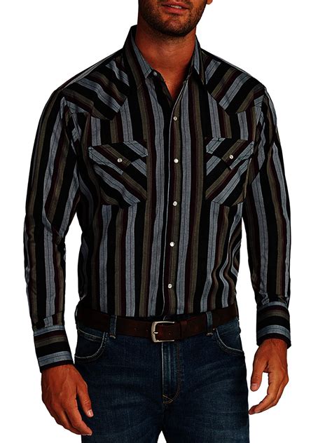 Ely Cattleman Mens Long Sleeve Stripe Western Shirt