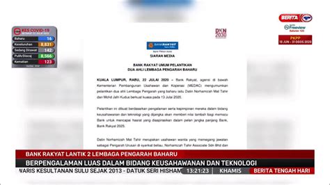 Selamat datang ke laman twitter bank rakyat, #bankpilihananda. 23 JUL 2020 BERITA TGH HARI - BANK RAKYAT LANTIK 2 LEMBAGA ...