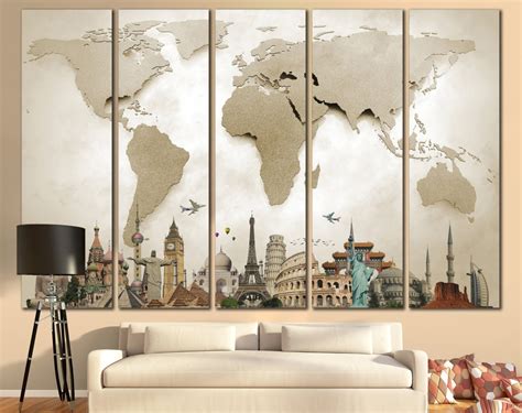 The 20 Best Collection Of Vintage Map Wall Art