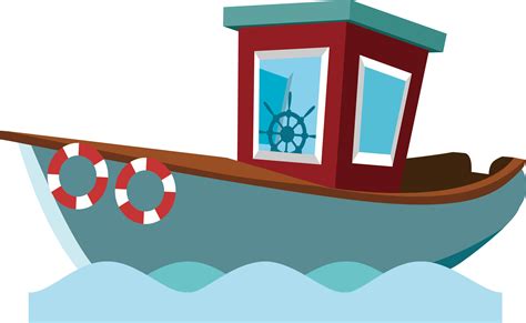 Download Hd Cartoon Boat Png Fishing Boat Cartoon Transparent Png
