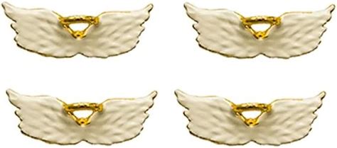 White Angel Wings Lapel Pins With Gold Halo Set Of 4 Other