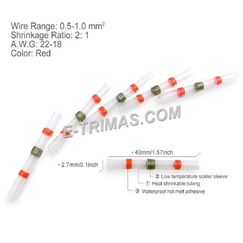 Heat Shrink Waterproof Solder Sleeve Butt Insulated Terminal Connector