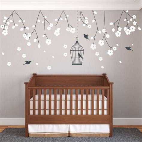 Nursery Hanging Blossom Branches Wall Sticker Vinyls Baby Room Decor