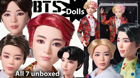 Bts Dolls All Seven Bts Dolls Unboxed Bts Idol Fashion Dolls By Mattel Youtube