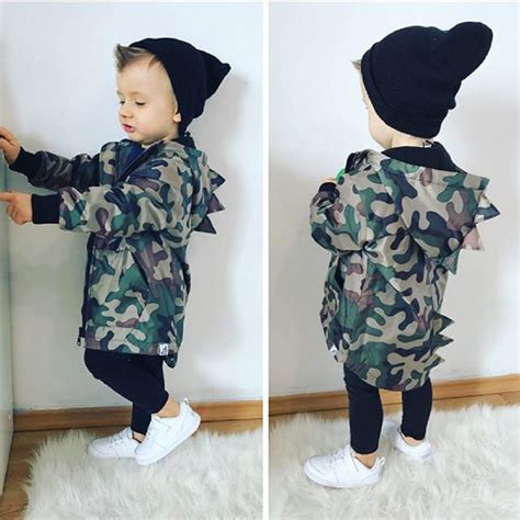 Buy Vogue Kids Baby Boy Dinosaur Camouflage Hooded Windbreaker Tops