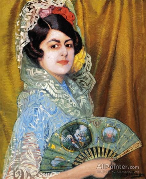 Ignacio Zuloaga Lady With A Fan Oil Painting Reproductions For Sale