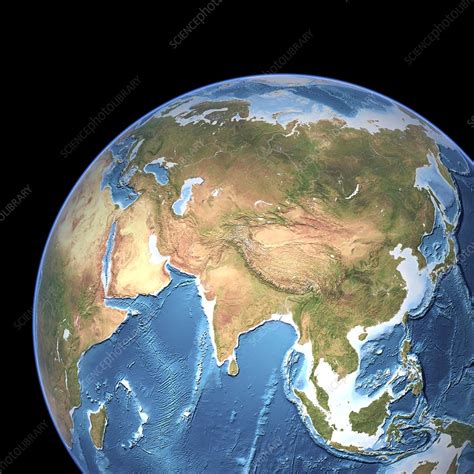 Asia Topographic Map Stock Image C Science Photo Library