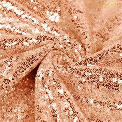 1 Yard Mesh Sequin Fabric Shiny Rose Gold Sequin Glamorous Lace Fabric