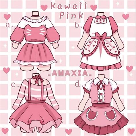 Amaxia Kawaii Pink Clothing Design Sketches Art Clothes Fashion