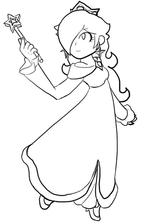 B&w Coloring Pages Mario Bros Rosalina Coloring Home