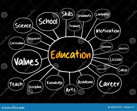 Education Mind Map Flowchart Concept Presentations Stock Illustration