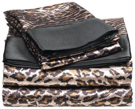 Satin Leopard Sheets Leopard Bedroom Black Comforter Safari Bedroom