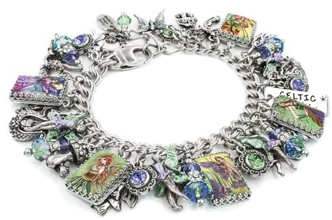 Irish Fairy Charm Bracelet Fairy Jewelry Emerald Charm Bracelet