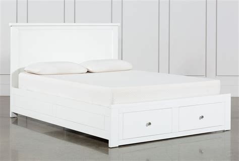 Larkin White Full Panel Platform Bed With Storage Living Spaces