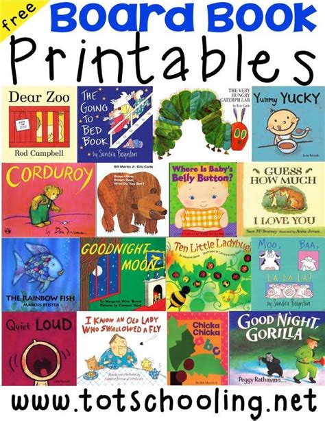 Board Book Printables For Toddlers Preschool Books Preschool