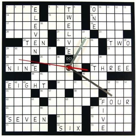Genrc Dci Powder Coated Metal Crossword Puzzle Clock 11 12 Square