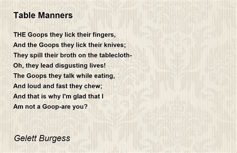 A List Of Table Manners