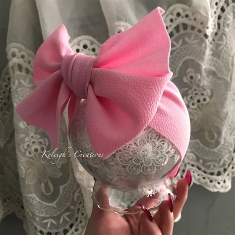 Big Bubblegum Pink Bow Headband Pink Headband Turban Wrap Etsy