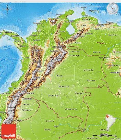 Physical Maps Of Colombia