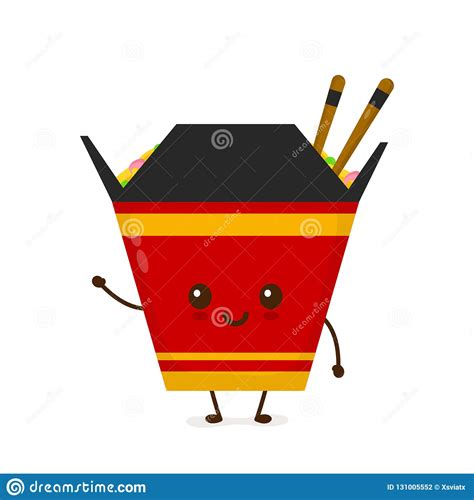 Cute Smiling Funny Cute Chinese Food Stock Vector Illustration Of