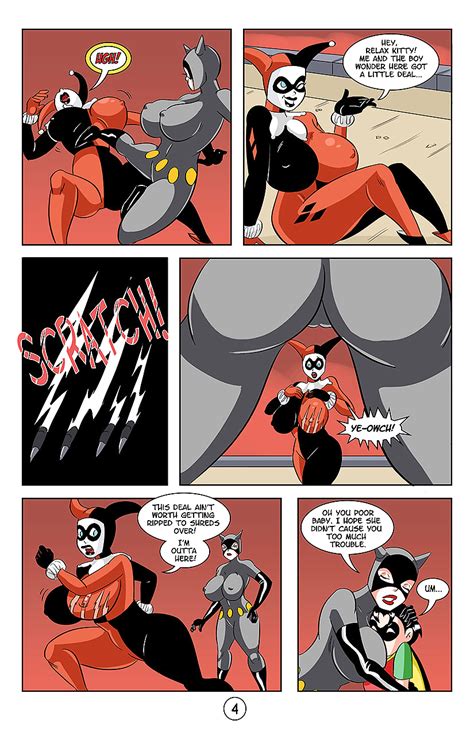 Robin Fucks Catwoman And Harley Quin While Batman Is Home 6 Pics