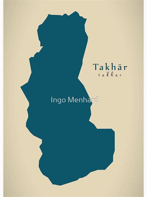 Modern Map Takhar Province Map Afghanistan Af Sticker For Sale By