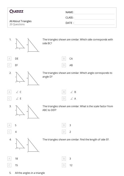 50 Triangles Worksheets For 7th Grade On Quizizz Free And Printable