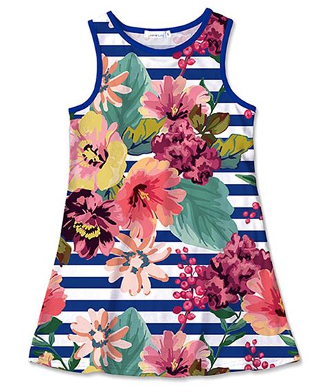 Take A Look At This Navy Stripe And Floral Tank Dress Toddler And Girls