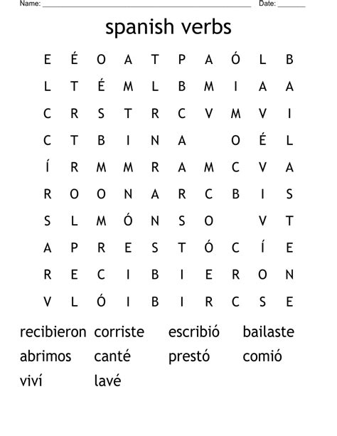 Sopa De Letras De Verbos Verbs Word Search In Spanish By Cafe Con Leche The Best Porn Website