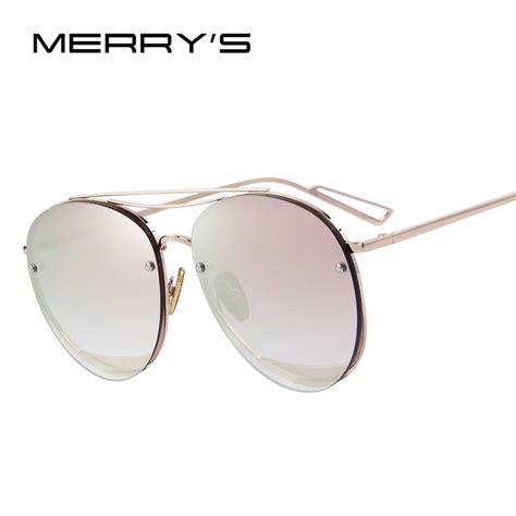 merrys women classic brand designer rimless sunglasses twin beam metal frame sun glasses s8096