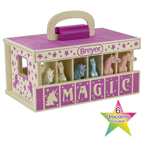 Breyer Horses Unicorn Magic 132 Scale Wooden Stable Playset With 6