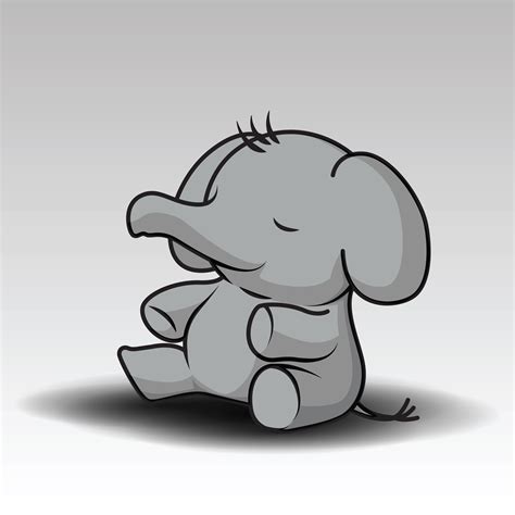 Cute Elephant Cartoon Black And White Get Images One