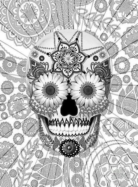 Voici 20 dessins tête de mort mexicaine à imprimer ! Des fleurs et des feuilles | Oeuvre de tête de mort, Coloriage tête de mort, Illustration tête ...