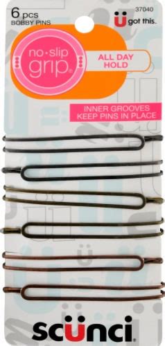 Scunci No Slip Grip All Day Hold Bobby Pins 6 Ct Kroger