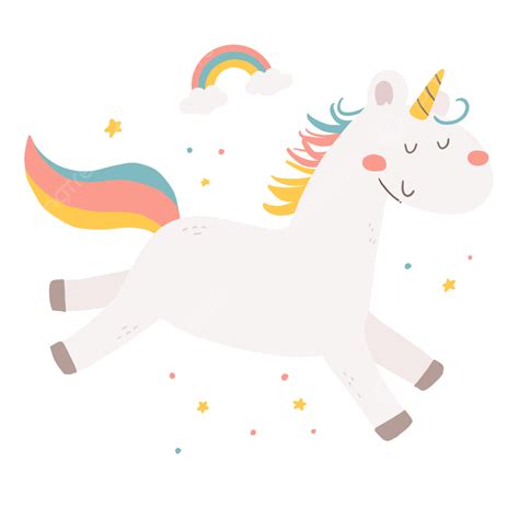 Cute Rainbow Unicorn In Cartoon Style Unicorn Png Rainbow Unicorn