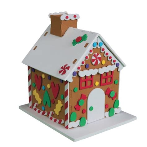 Buy Foam Gingerbread Houses Craft Kit Pack Of 12 At Sands Worldwide