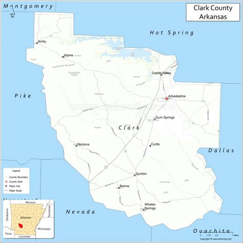 Map Of Clark County Arkansas Where Is Located Cities Population