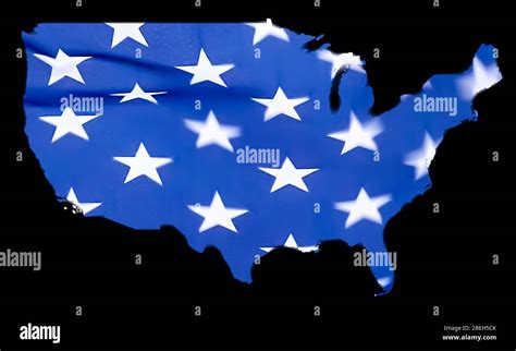 Ilustración De Una Bandera De Eeuu En El Mapa De Los Estados Unidos