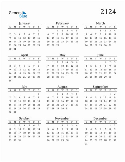Free 2124 Calendars In Pdf Word Excel