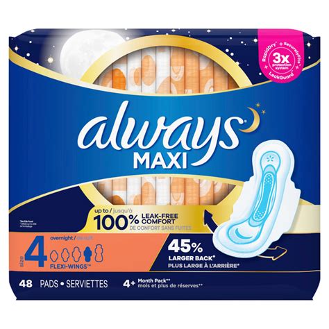 Save On Always Maxi Pads Extra Heavy Overnight With Flexi Wings Size 5