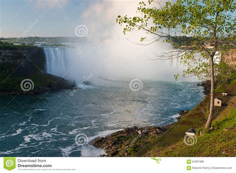 Niagara Falls At Sunrise Ontario Canada Stock Image Image Of