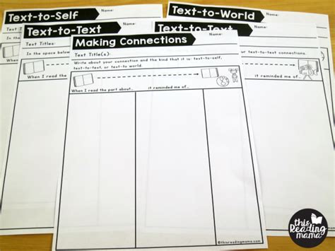 Integrated unit making connections stage formative differentiated assessment sheet. Making Connections - Reading Strategy - This Reading Mama