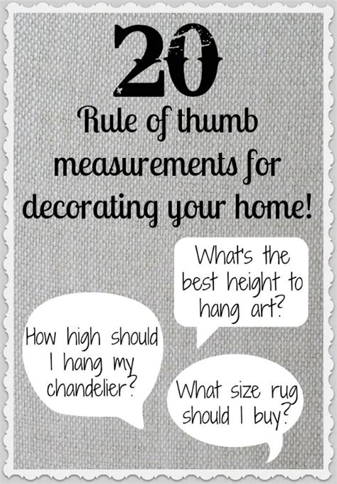 20 Rule Of Thumb Measurements For Decorating Your Home Driven By Decor