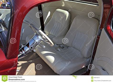 White Leather Custom Interior For Car Stock Photo Image
