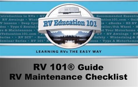 Official Rv 101 Guide Rv Preventive Maintenance Checklist Rv 101