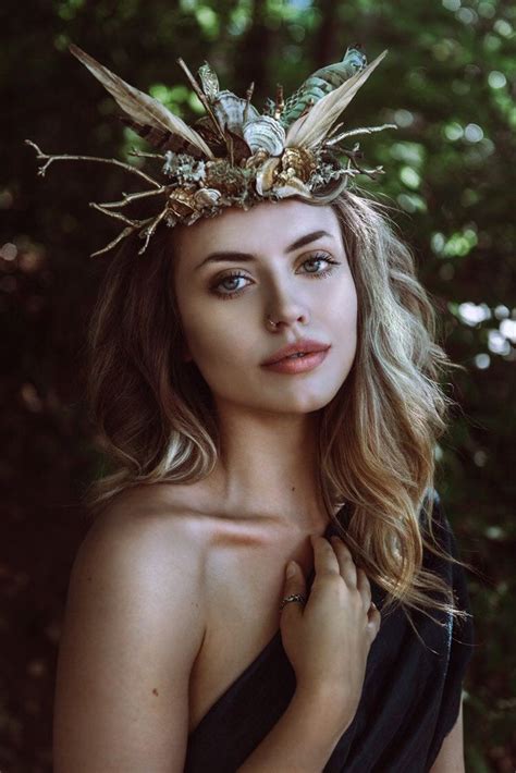Forest Queen Woodland Crown Alternative Bride Fairy Etsy Fairytale