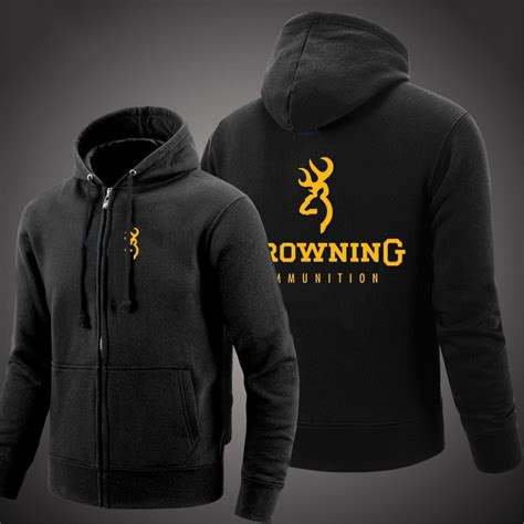 Browning Mens 2023 Brand Spring And Autumn Printing Solid Color Hoodie