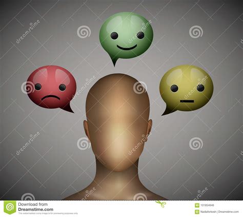 Mood Concept Faceless Man Think About Face Expression Choose The Mood