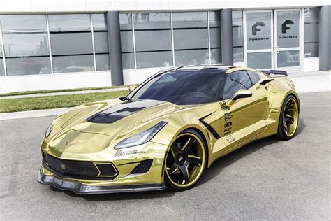 Forgiato Creates Golden Widebody Chevrolet Corvette Stingray Gtspirit